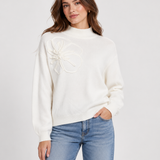 Crane | Pull avec fleur en relief