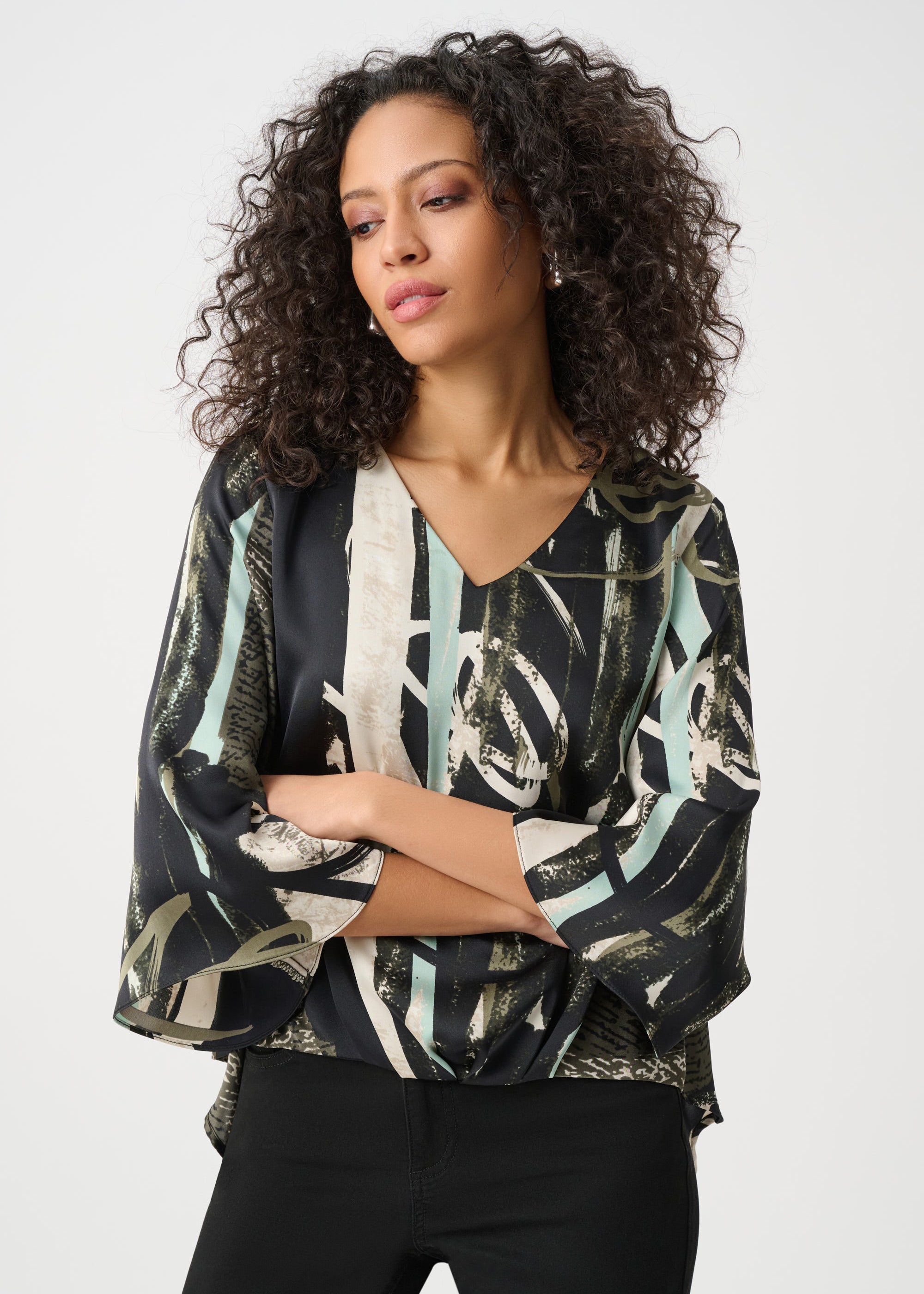 Lane | Blouse abstraite satinée
