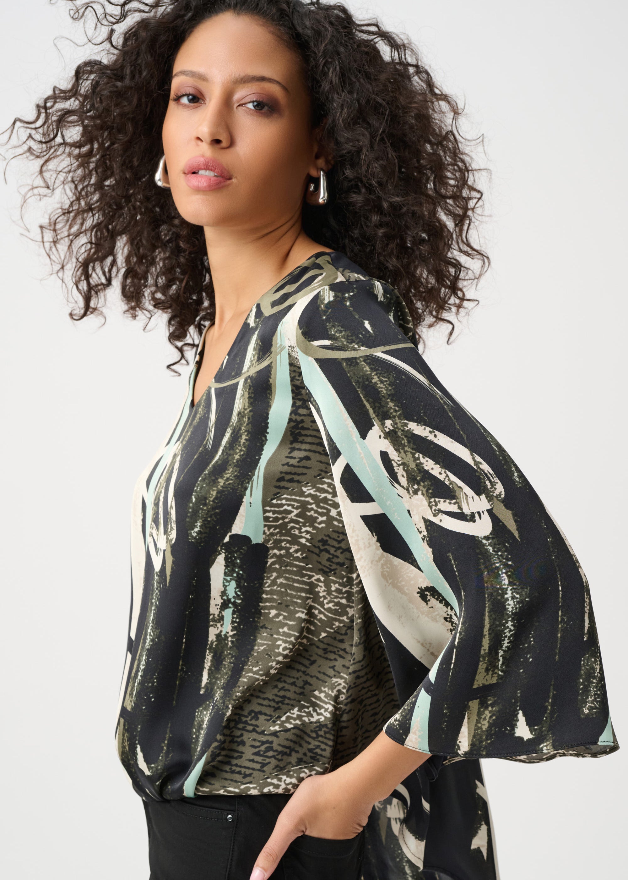 Lane | Blouse abstraite satinée