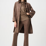 Philippa | Pantalon en suède jambe évasée