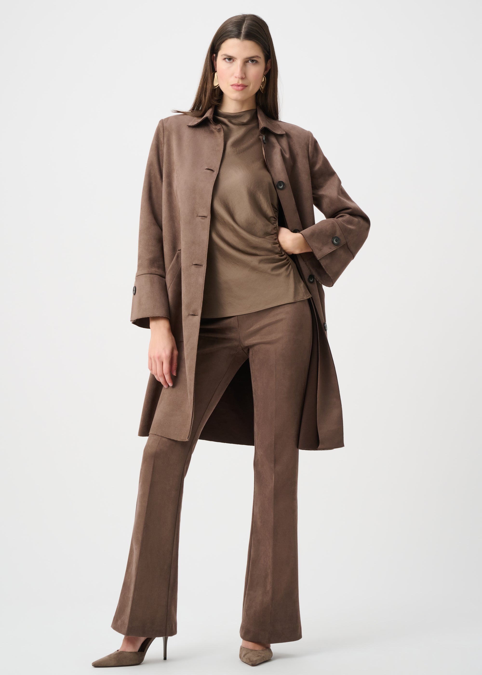 Philippa | Pantalon en suède jambe évasée