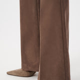 Philippa | Pantalon en suède jambe évasée