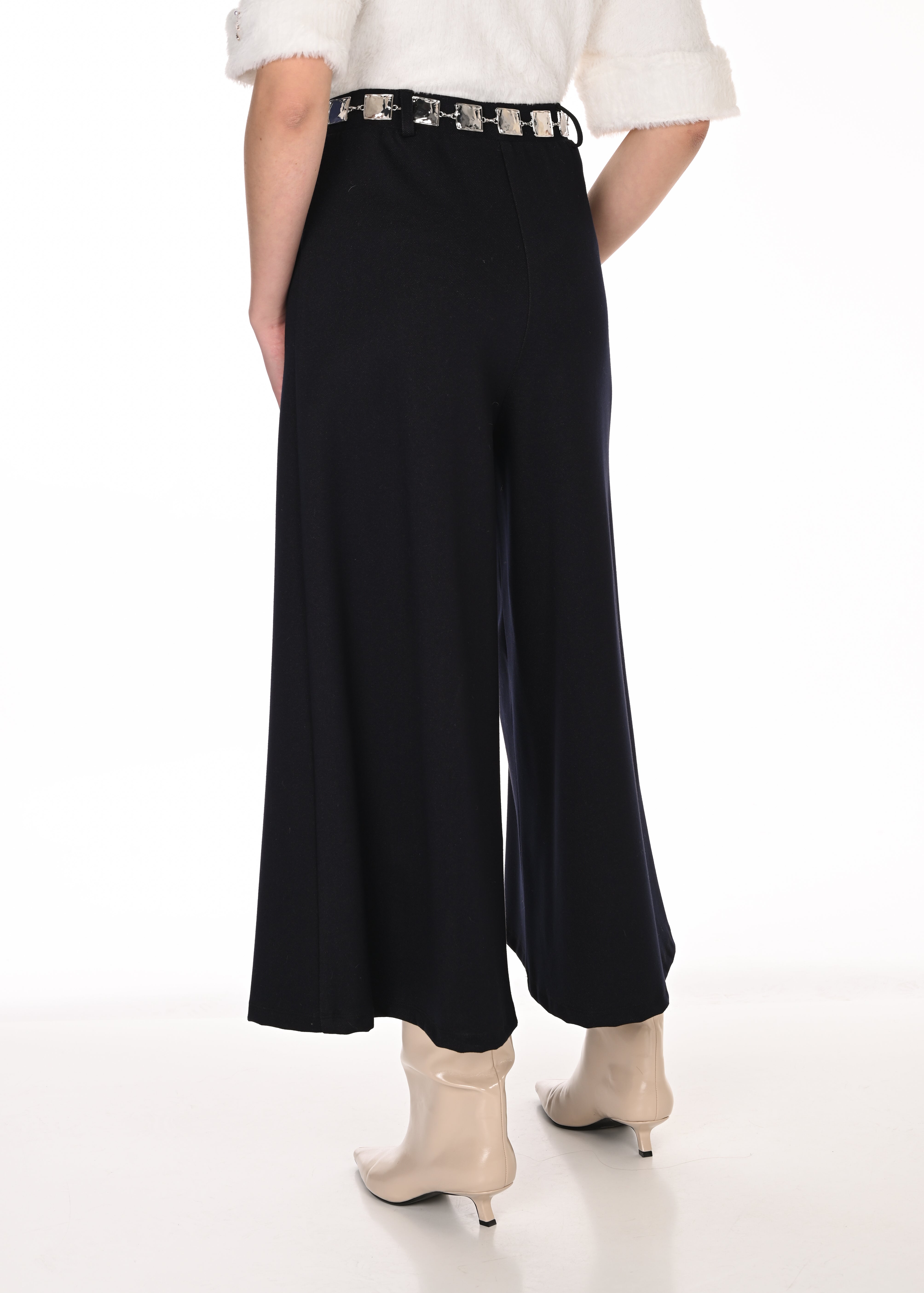 Ever | Pantalon palazzo avec ceinture argentée