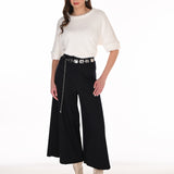 Ever | Pantalon palazzo avec ceinture argentée
