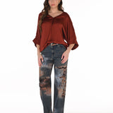 Dakota | Pantalon en jean imprimé