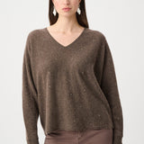 Violet | Pull en cachemire avec strass