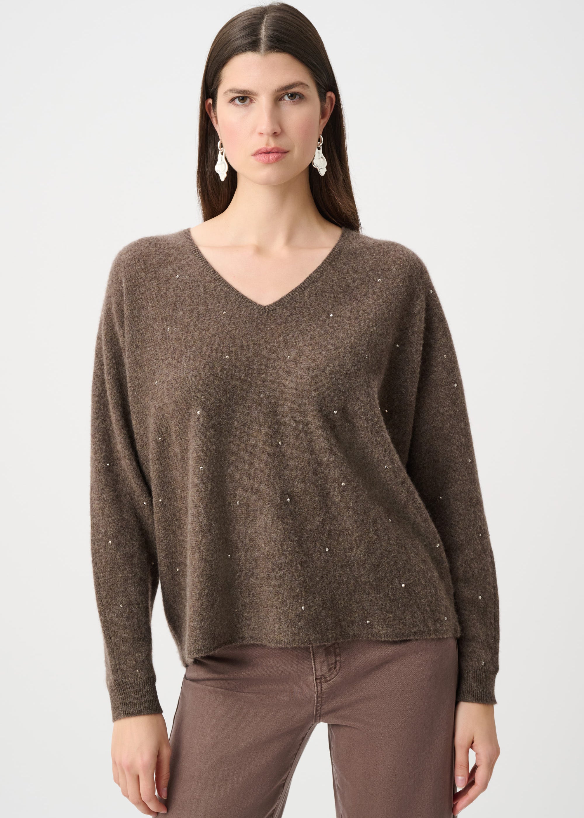 Violet | Pull en cachemire avec strass