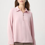 Sia | Blouse satinée avec collet