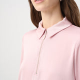 Sia | Blouse satinée avec collet