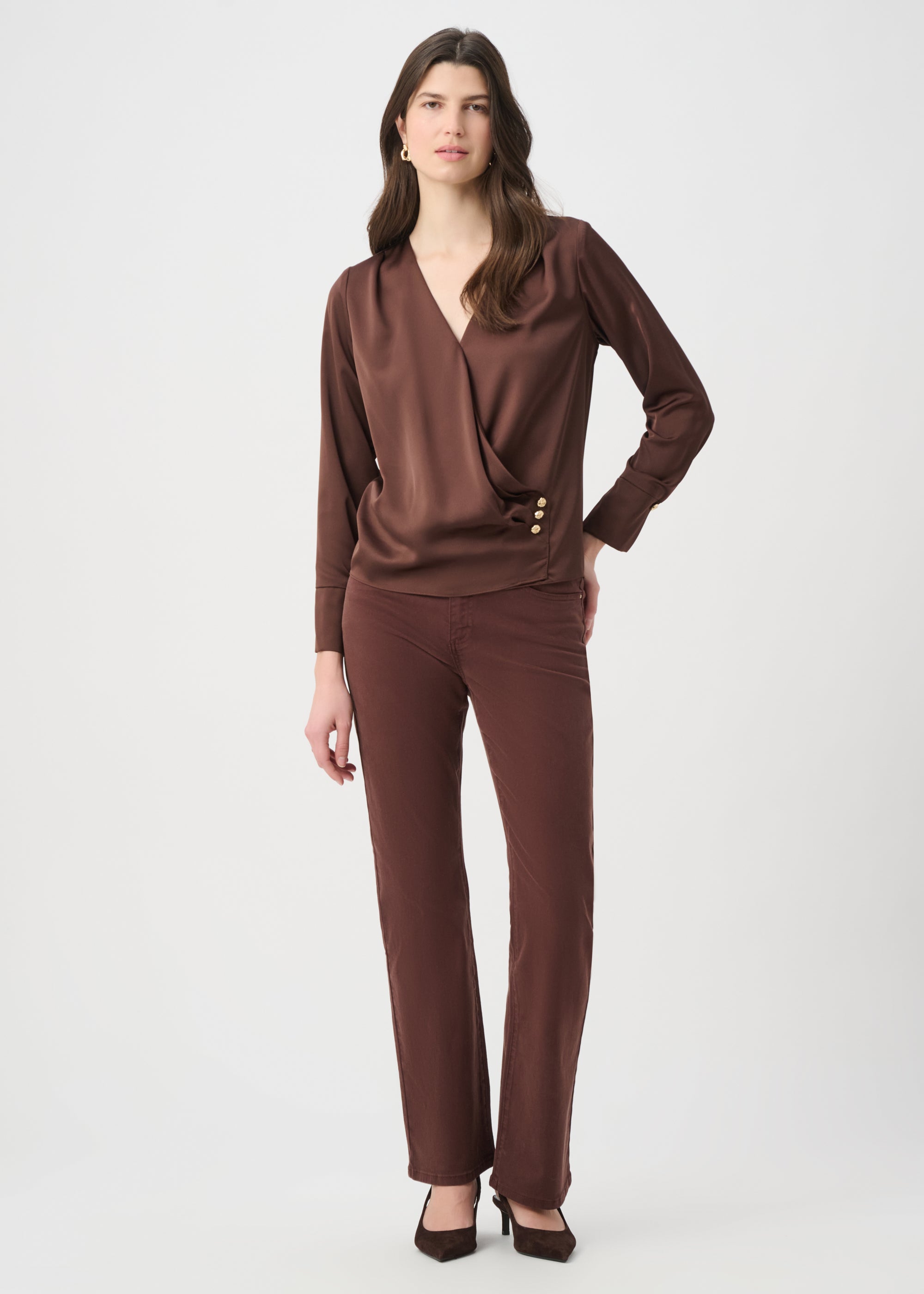 Carla | Blouse cache-cœur en satin