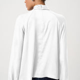 Laurel | Haut satiné avec manches en mousseline