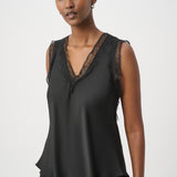 Ema | Camisole évasée en satin avec dentelle
