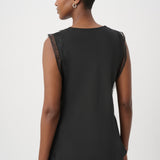 Ema | Camisole évasée en satin avec dentelle