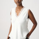 Ema | Camisole évasée en satin avec dentelle