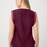 Ema | Camisole évasée en satin avec dentelle