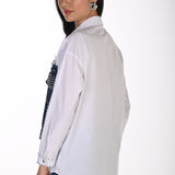 Zuri | Blouse avec appliqué de jean