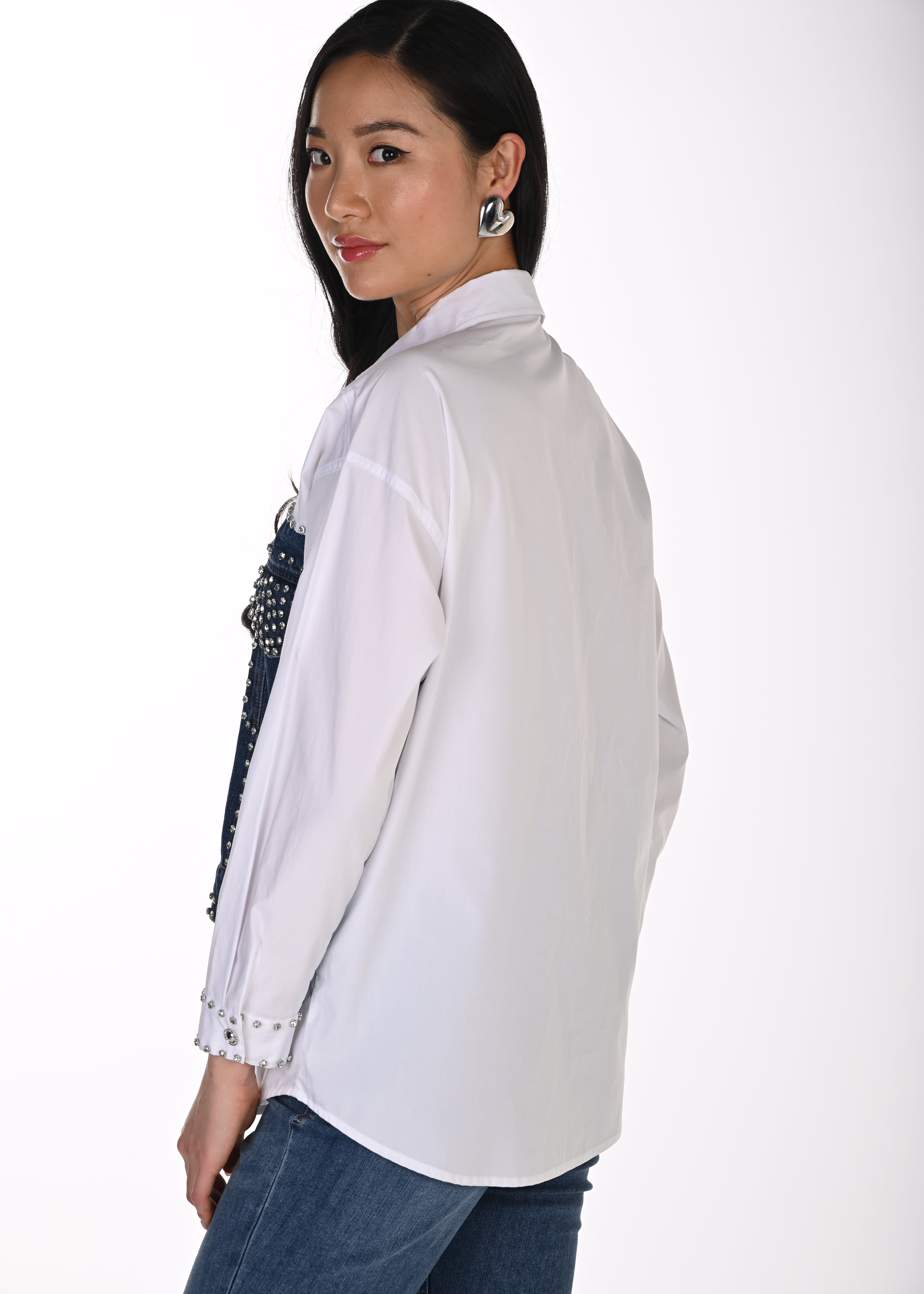 Zuri | Blouse avec appliqué de jean