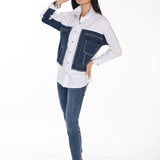 Zuri | Blouse avec appliqué de jean