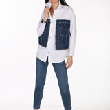Zuri | Blouse avec appliqué de jean