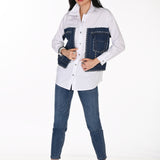 Zuri | Blouse avec appliqué de jean