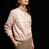 Dara | Blouson métallisé en cuir vegan