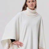 Ashby | Poncho avec col roulé et franges