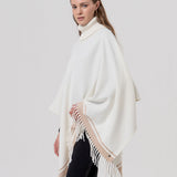 Ashby | Poncho avec col roulé et franges