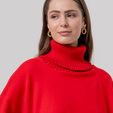 Ashby | Poncho avec col roulé et franges