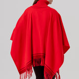 Ashby | Poncho avec col roulé et franges