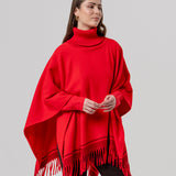 Ashby | Poncho avec col roulé et franges