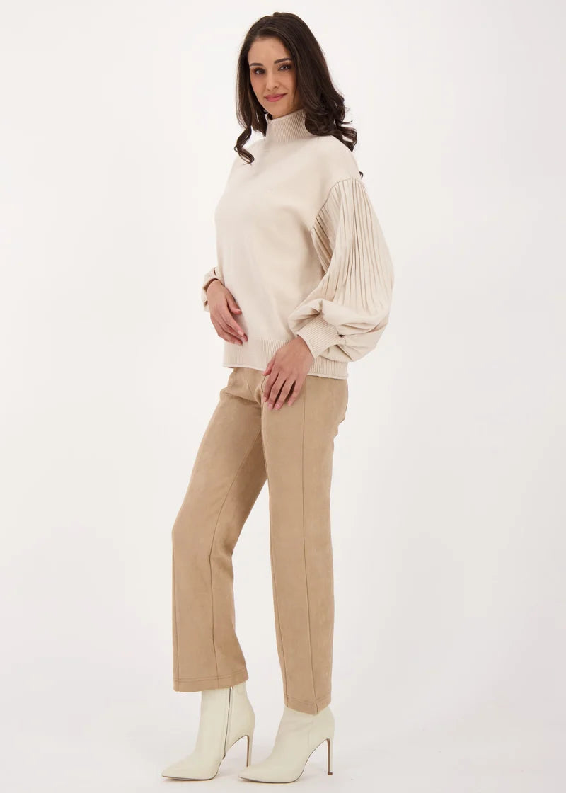 Greer | Pull en tricot et manches plissées