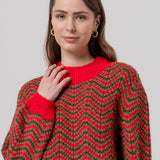 Abate | Pull motif chevron col montant
