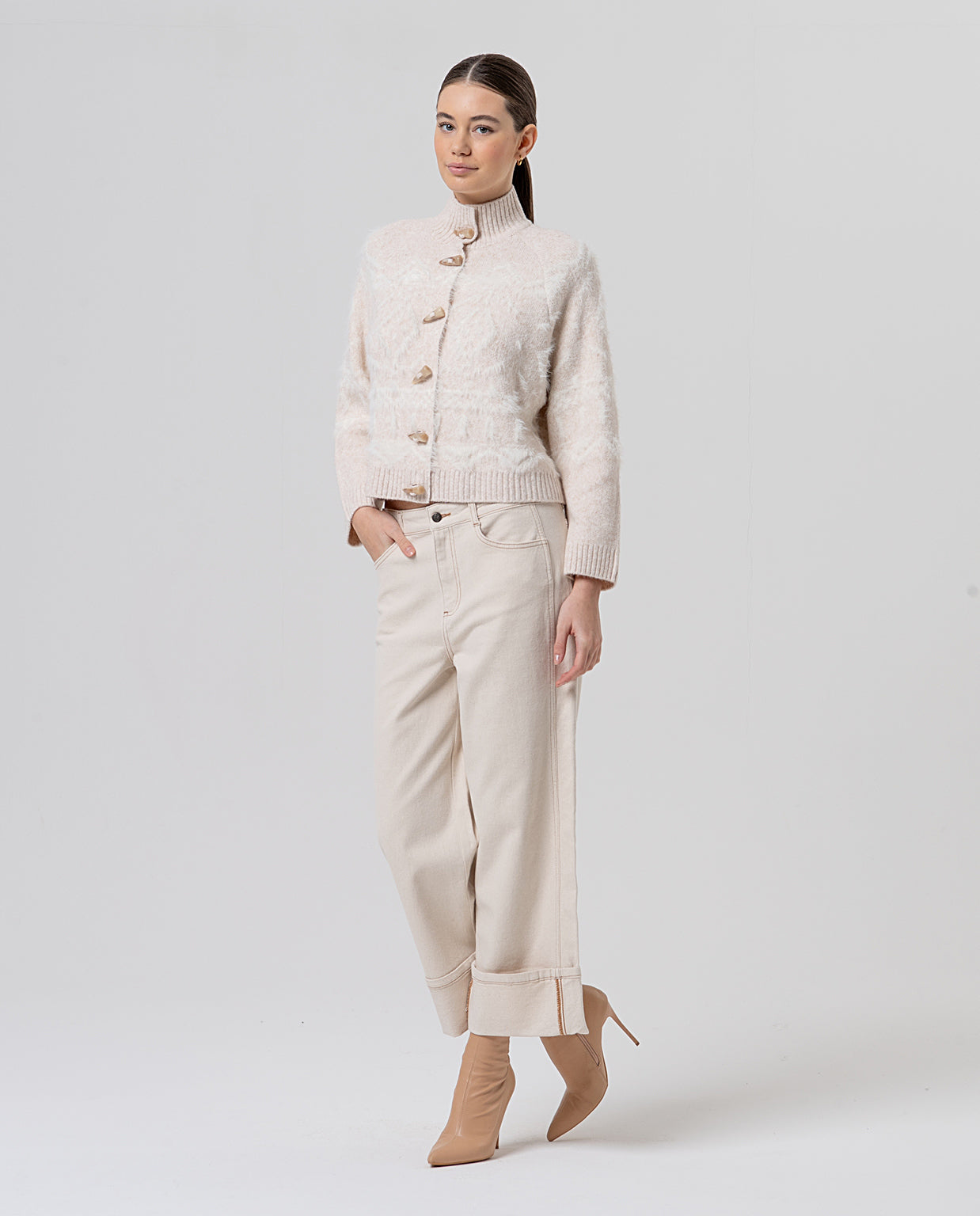 Baird | Cardigan tissu pelucheux avec boutons