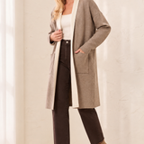 Avery | Cardigan long ouvert à poches