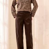 Nellie | Pantalon baril en cuir vegan