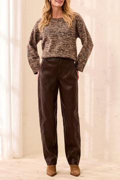 Nellie | Pantalon baril en cuir vegan