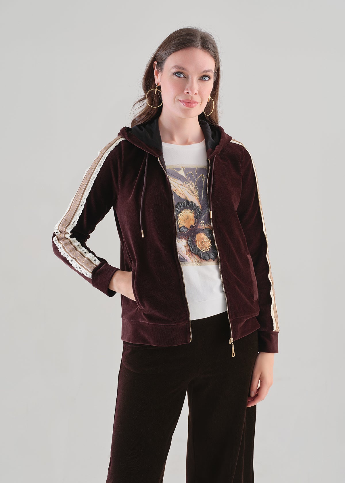 Astor | Veste à capuchon en velours côtelé