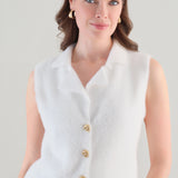 Cedar | Veste sans manches tissu duveteux