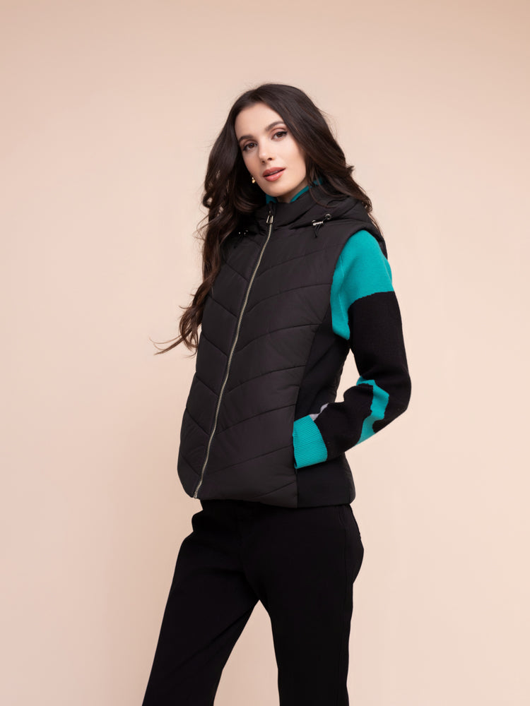 Umber | Veste matelassée sans manches et capuchon