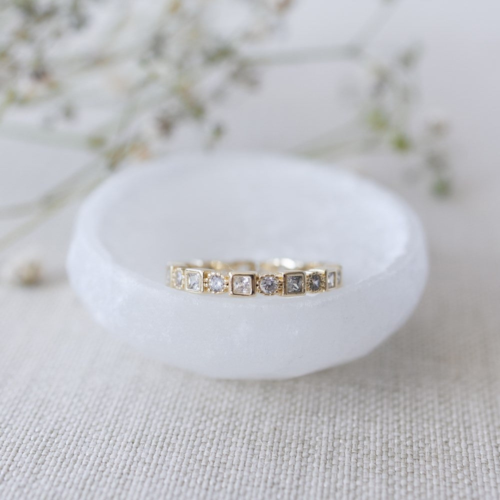 Bague avec zircons - Couleur : Or