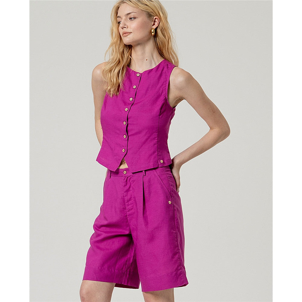 Bermuda longueur genou - Taille : SMALL - Couleur : Fuschia