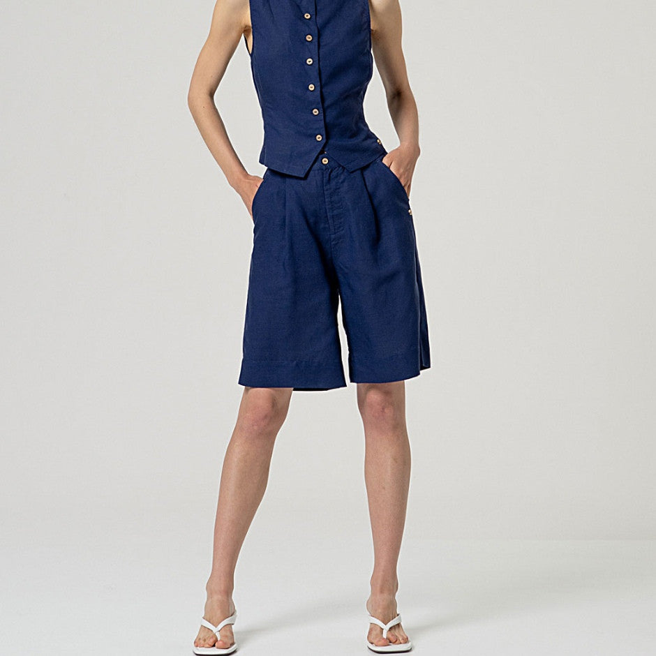 Bermuda longueur genou - Taille : SMALL - Couleur : Marine