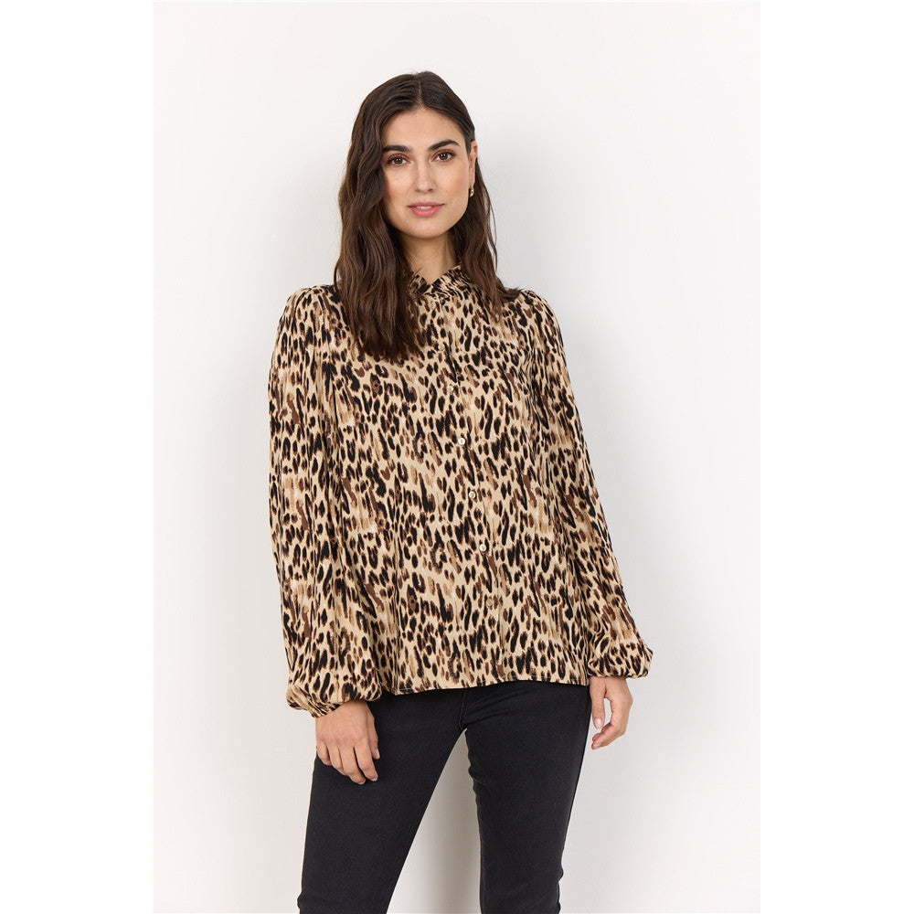 Blouse à imprimé animal - Taille : LARGE - Couleur : Sable