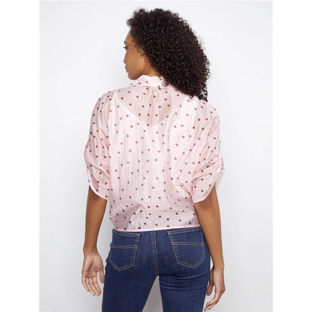 Blouse à pois en voile