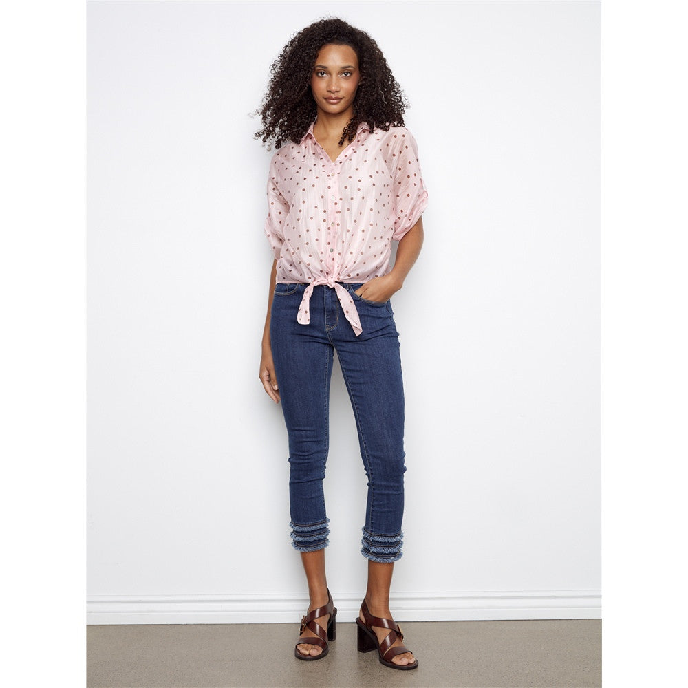 Blouse à pois en voile