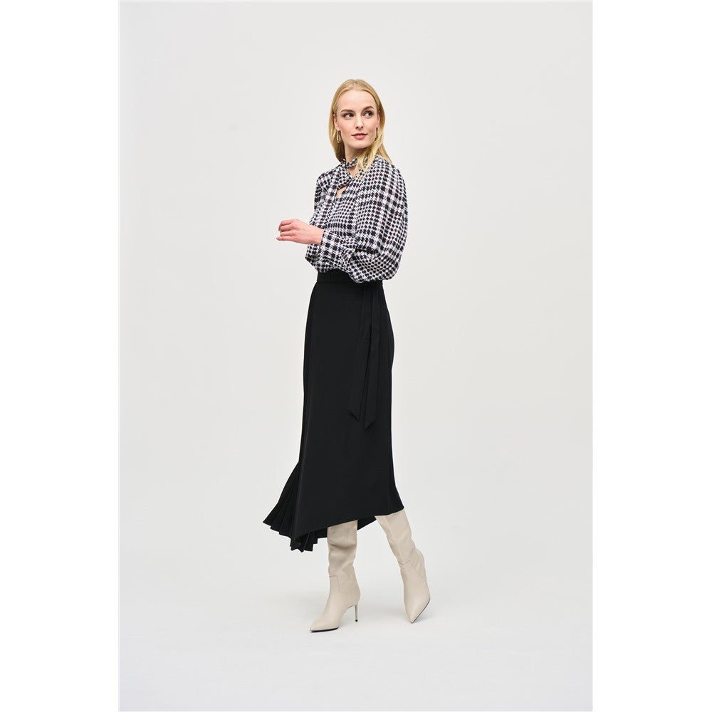 Blouse boucle au cou & carreaux
