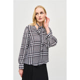 Blouse boucle au cou & carreaux