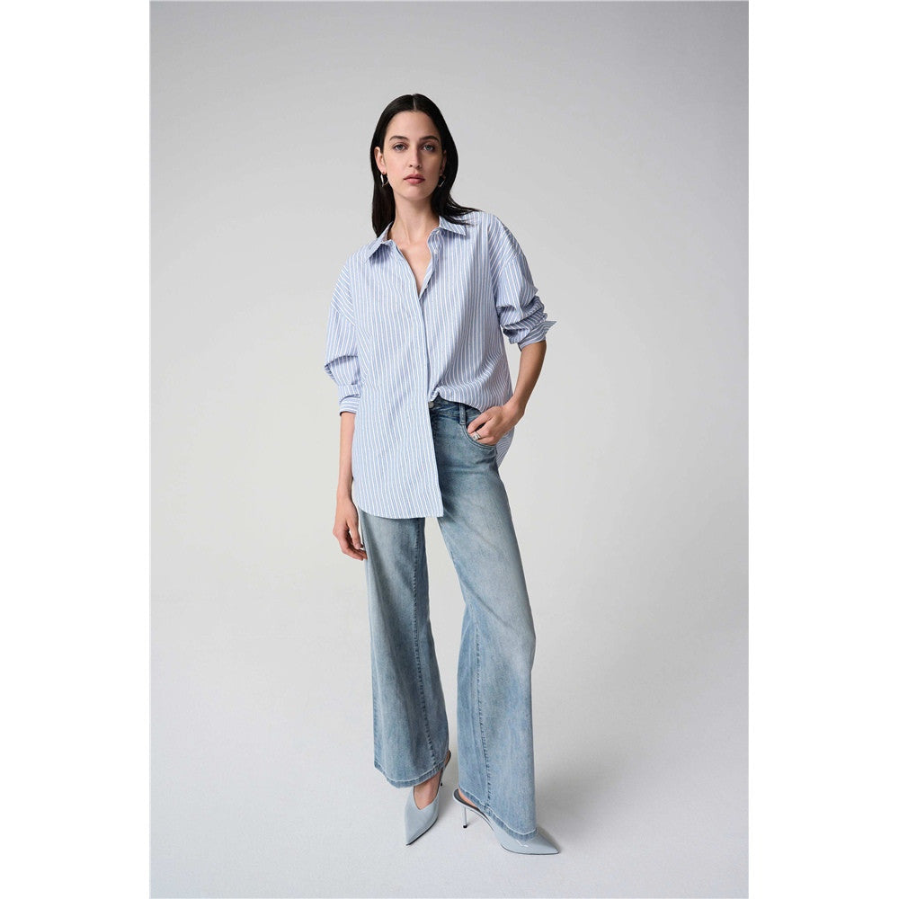 Blouse boxy en Tencel à rayures