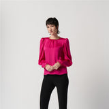 Blouse chaînettes dorées - Taille : 12 - Couleur : Fuschia