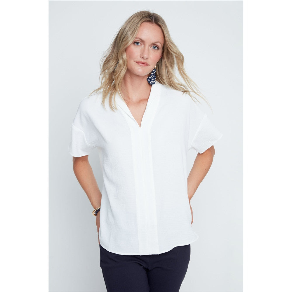 Blouse col en V - Taille : SMALL - Couleur : Crème